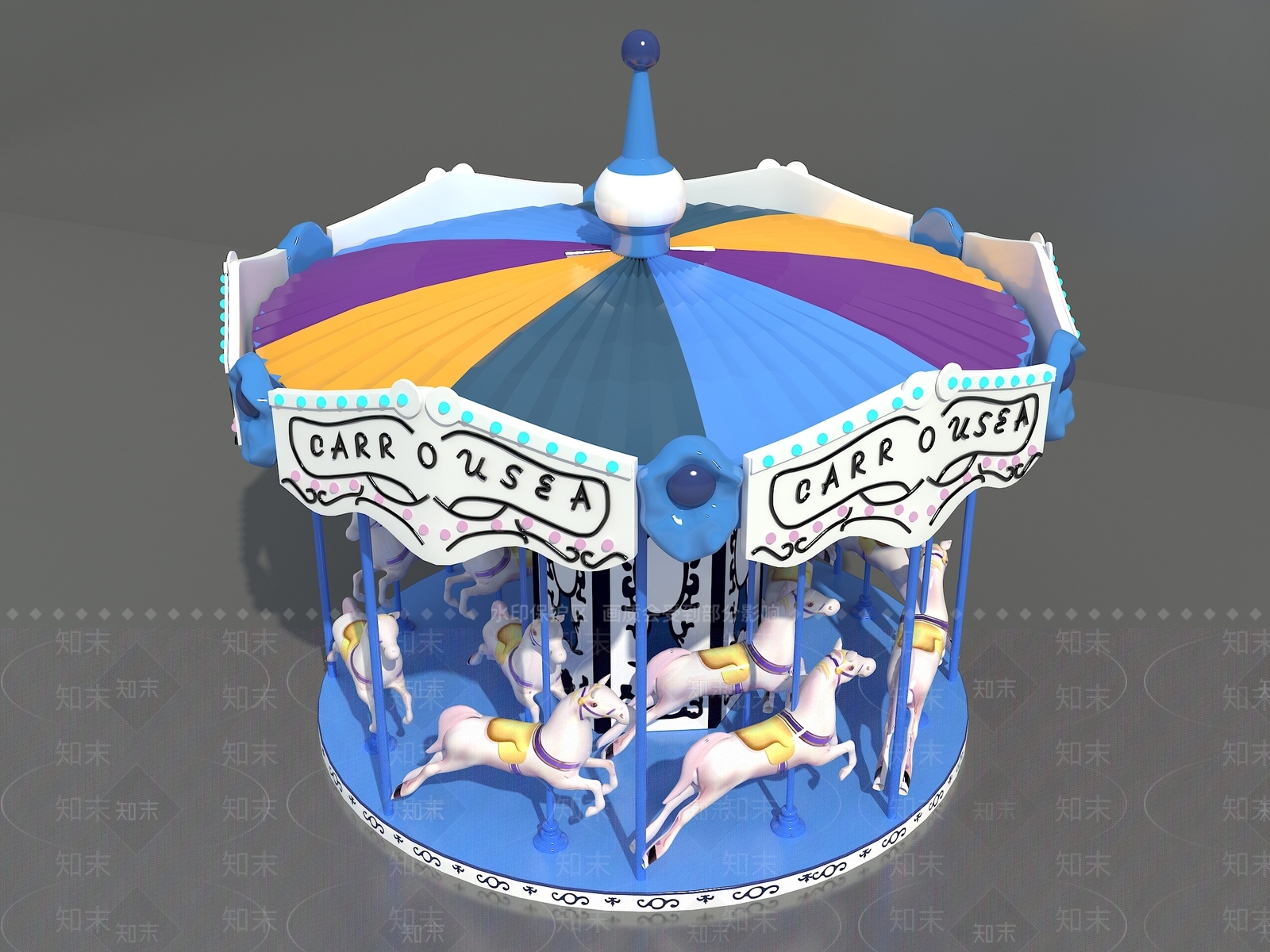游乐设备旋转木马3D模型下载【ID:1114622160】
