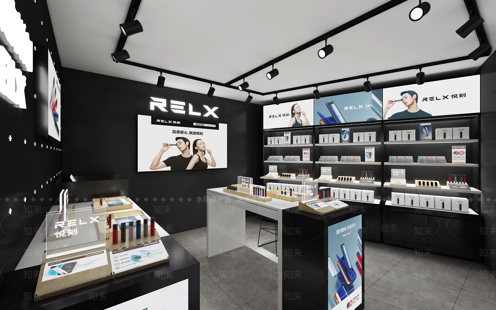 现代电子烟店面3D模型下载【ID:1114638754】