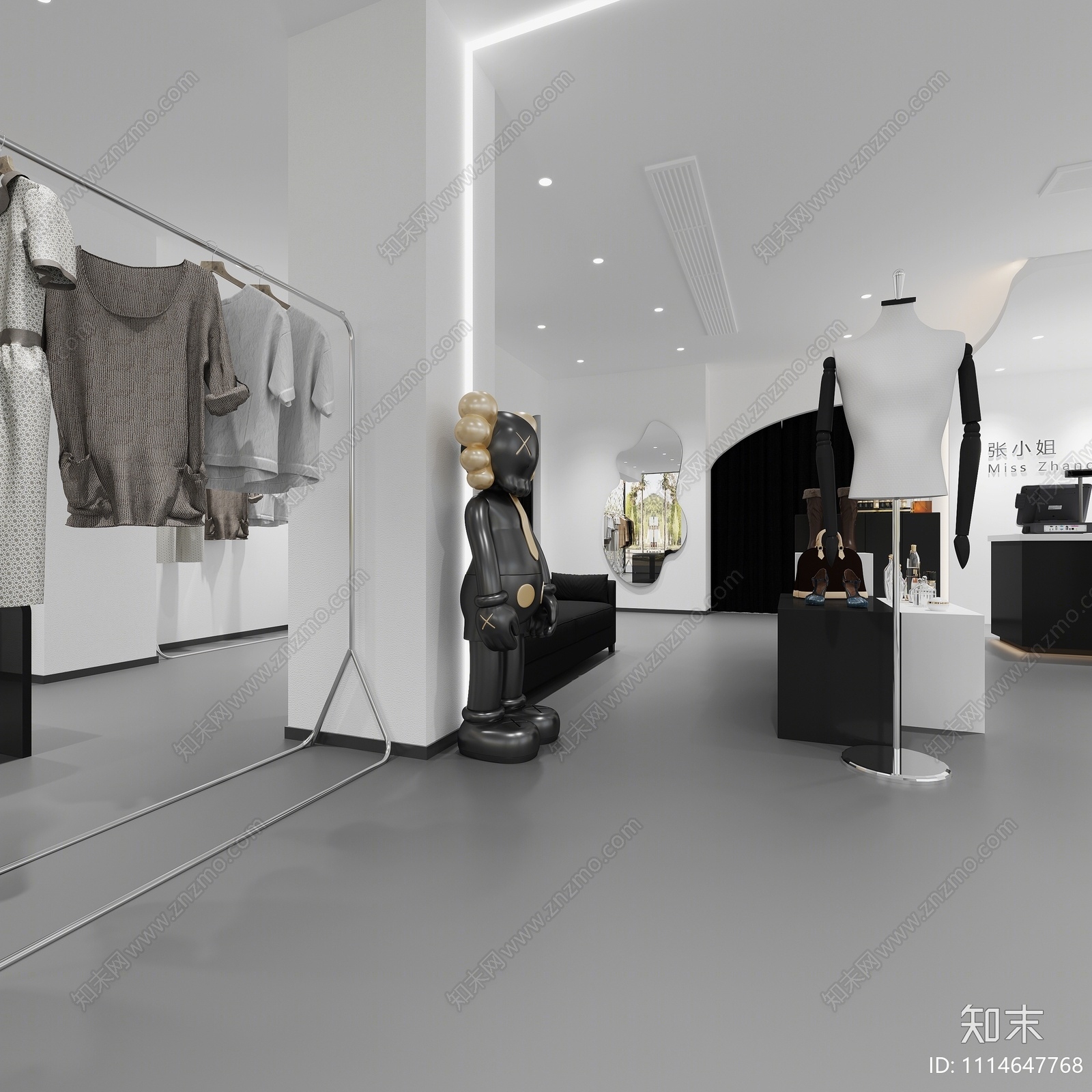 现代服装店3D模型下载【ID:1114647768】