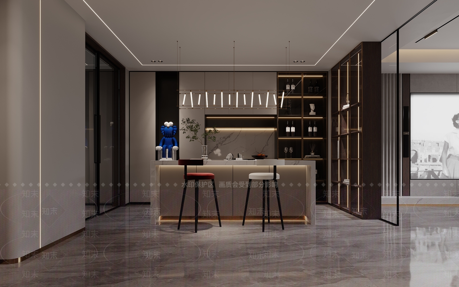 现代家居影音室3D模型下载【ID:1114649800】