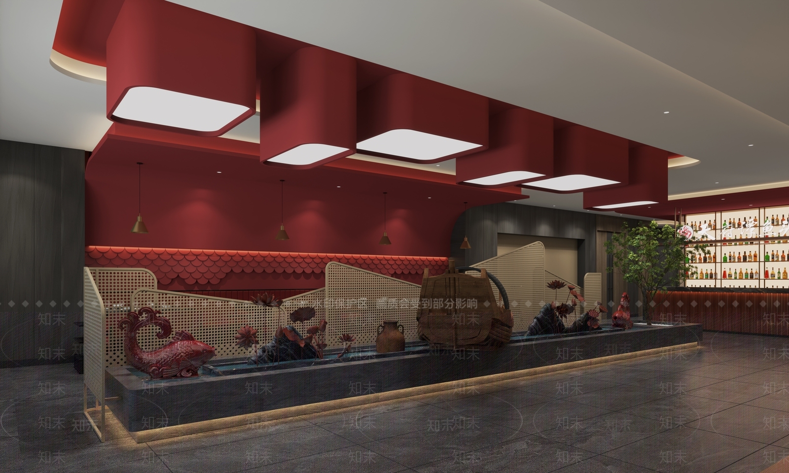 新中式火锅店3D模型下载【ID:1114650448】