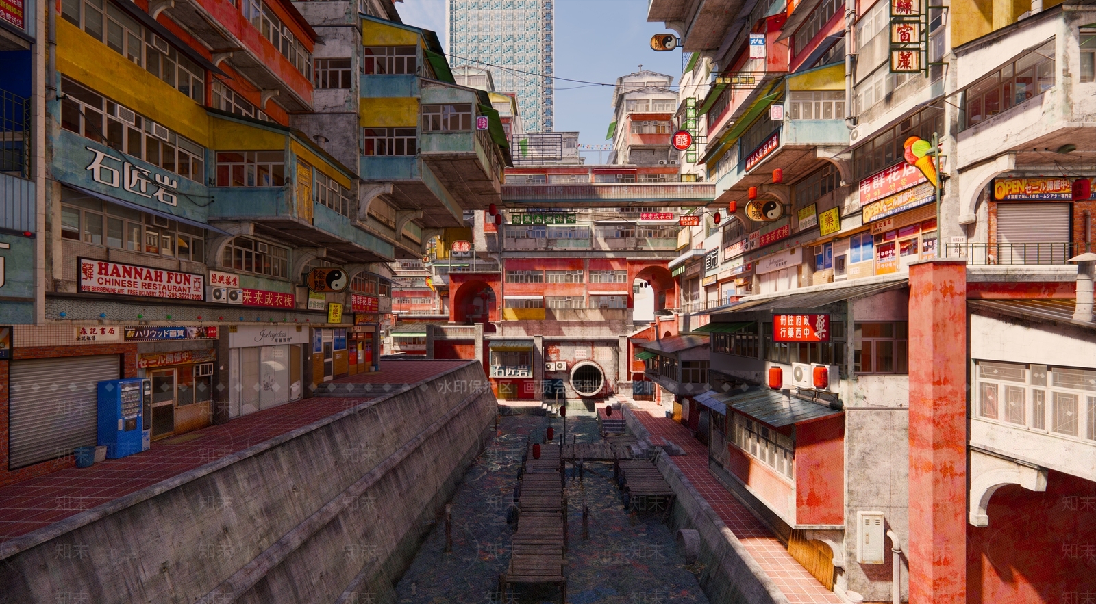 现代朋克街区场景SU模型下载【ID:1114653222】