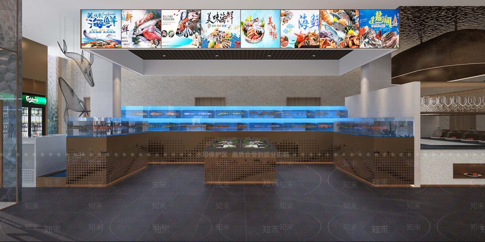 现代海鲜火锅店3D模型下载【ID:1114658162】