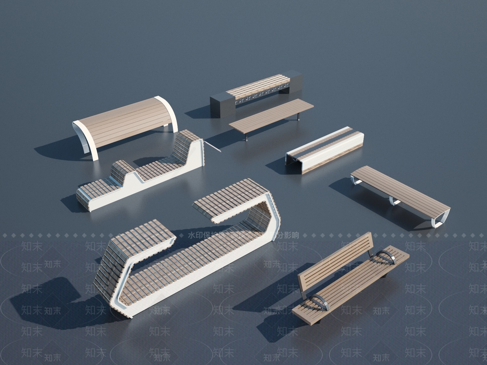 现代户外椅3D模型下载【ID:1114660384】