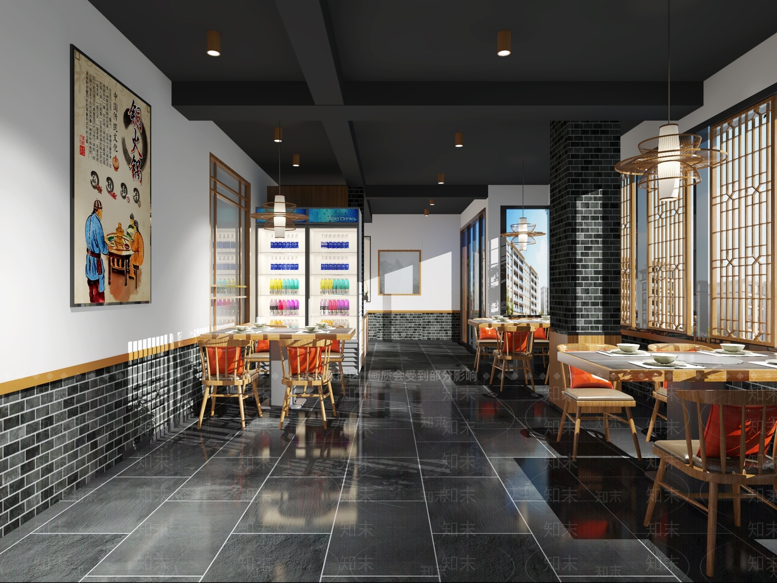 新中式火锅店3D模型下载【ID:1114662005】