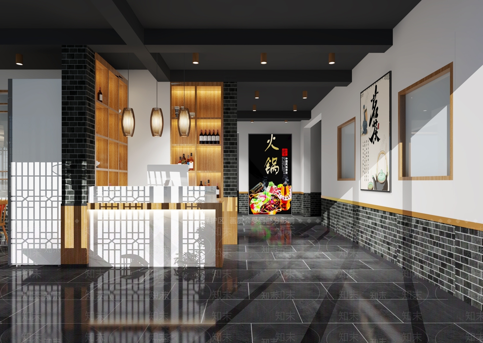 新中式火锅店3D模型下载【ID:1114662005】