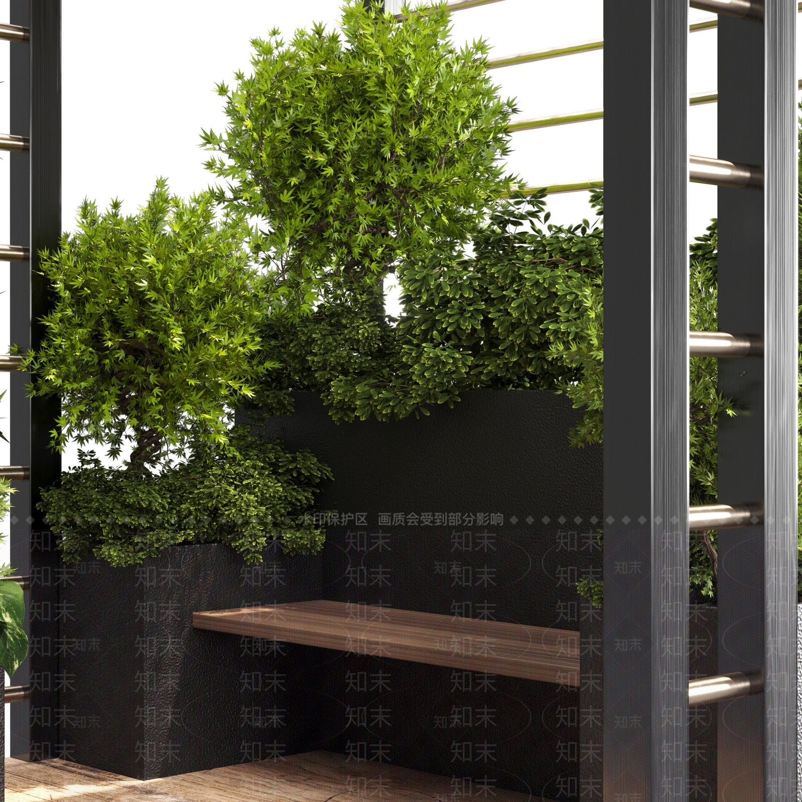 现代廊架3D模型下载【ID:1114664798】