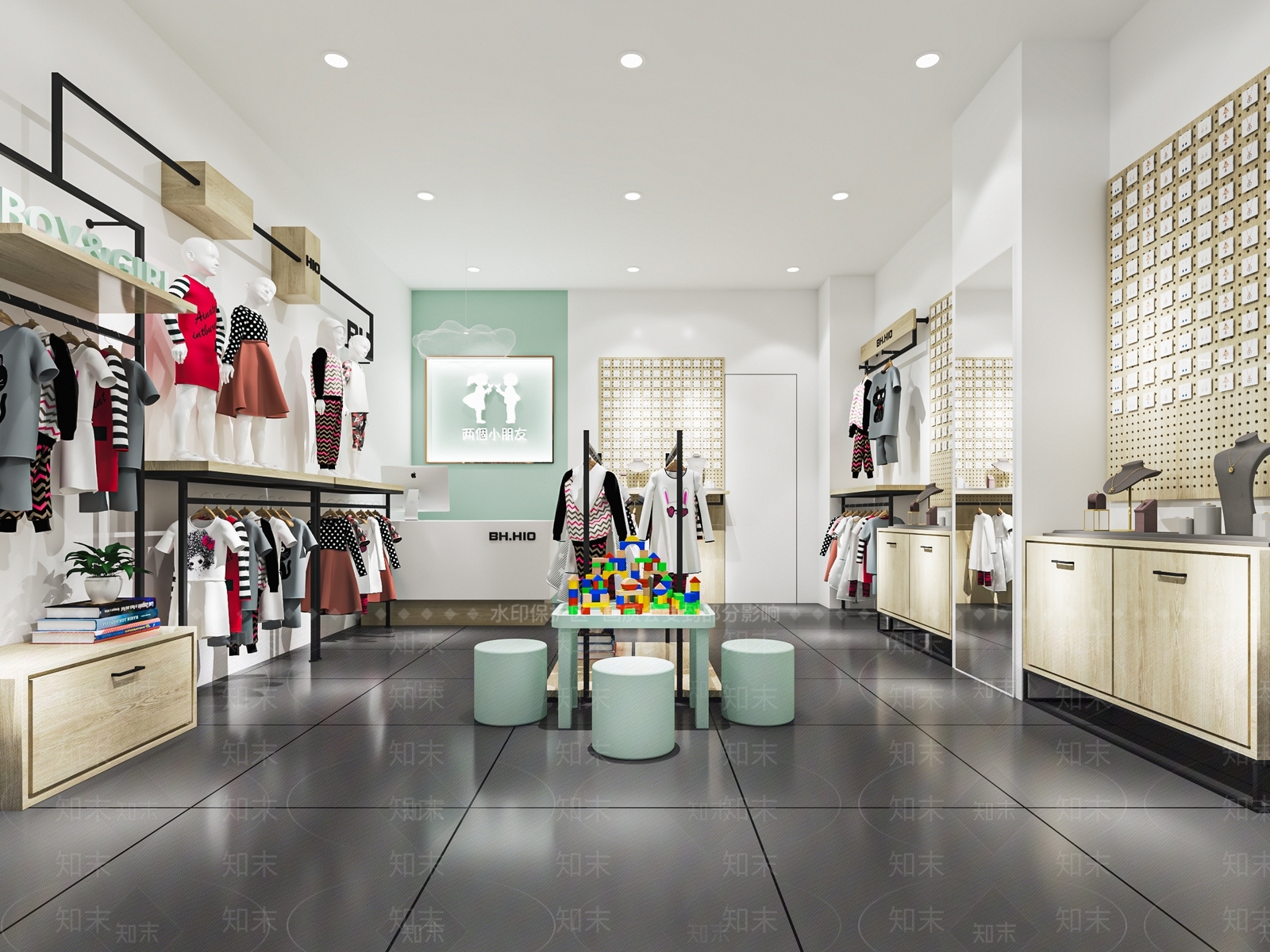 现代儿童服装店SU模型下载【ID:1114669550】