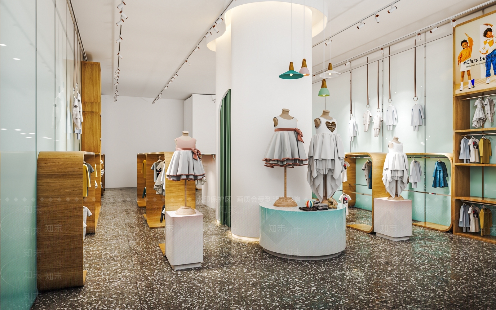 现代儿童服装店SU模型下载【ID:1114671168】