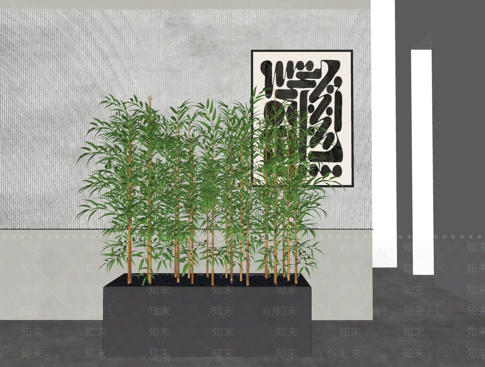 现代竹子SU模型下载【ID:1114671375】