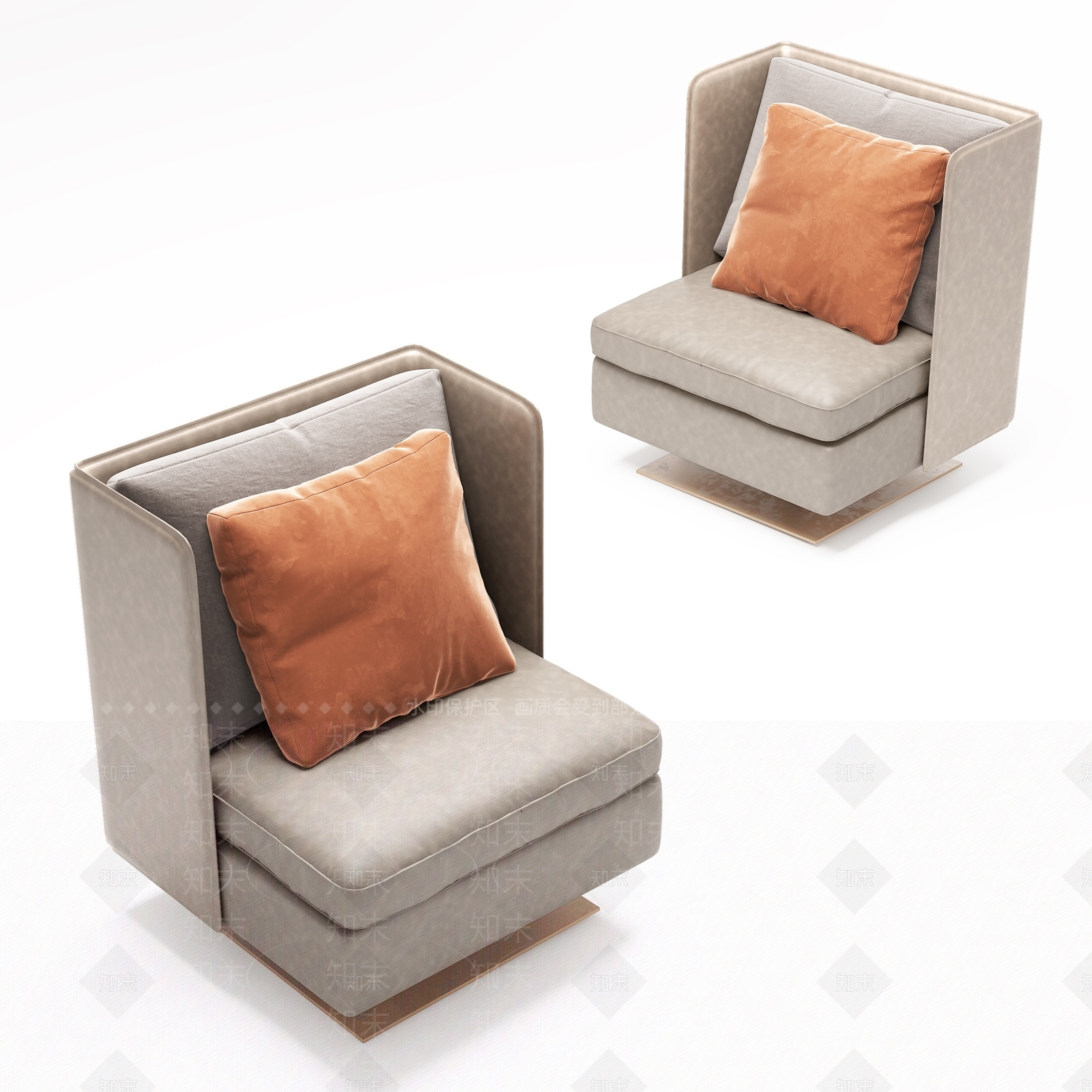现代高背商务沙发3D模型下载【ID:1114674071】
