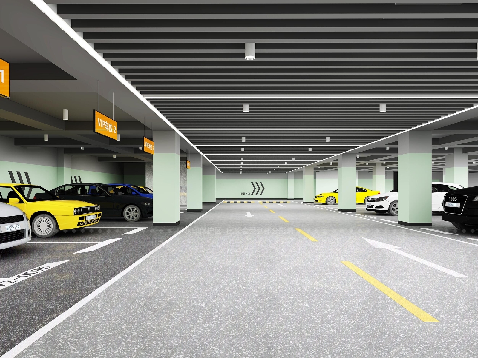 现代地下车库3D模型下载【ID:1114674672】