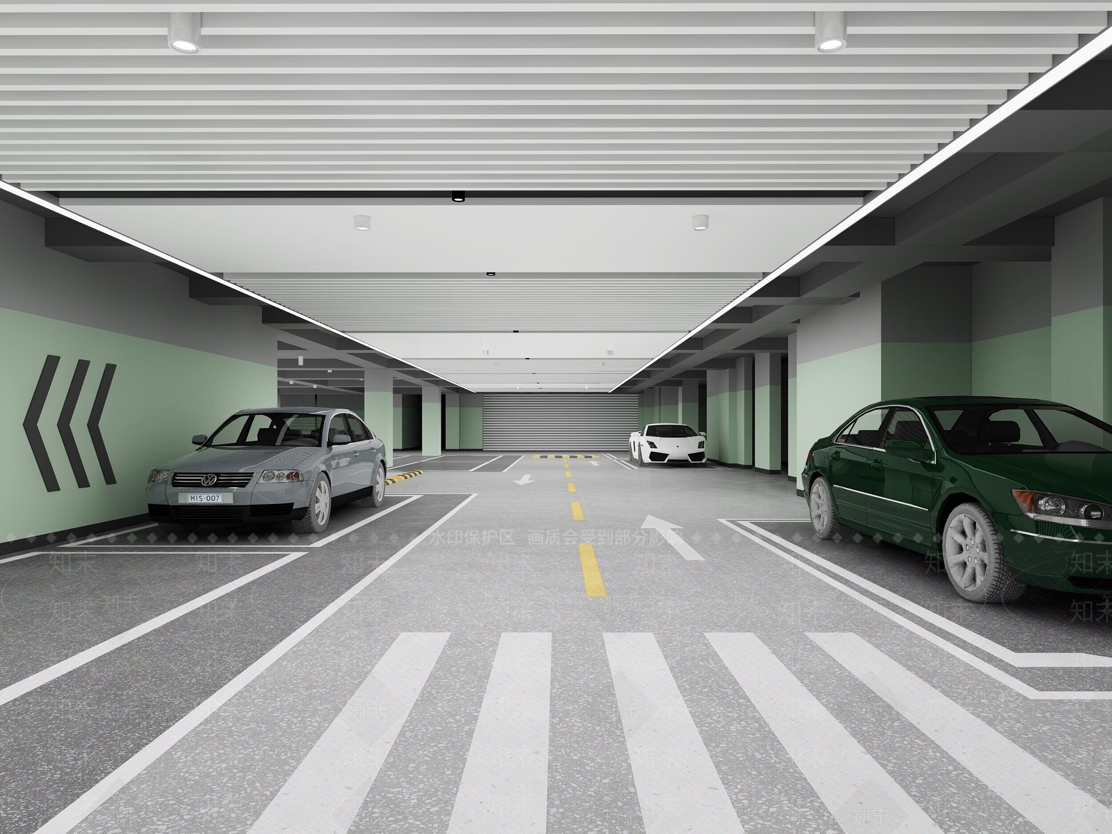 现代地下车库3D模型下载【ID:1114674672】