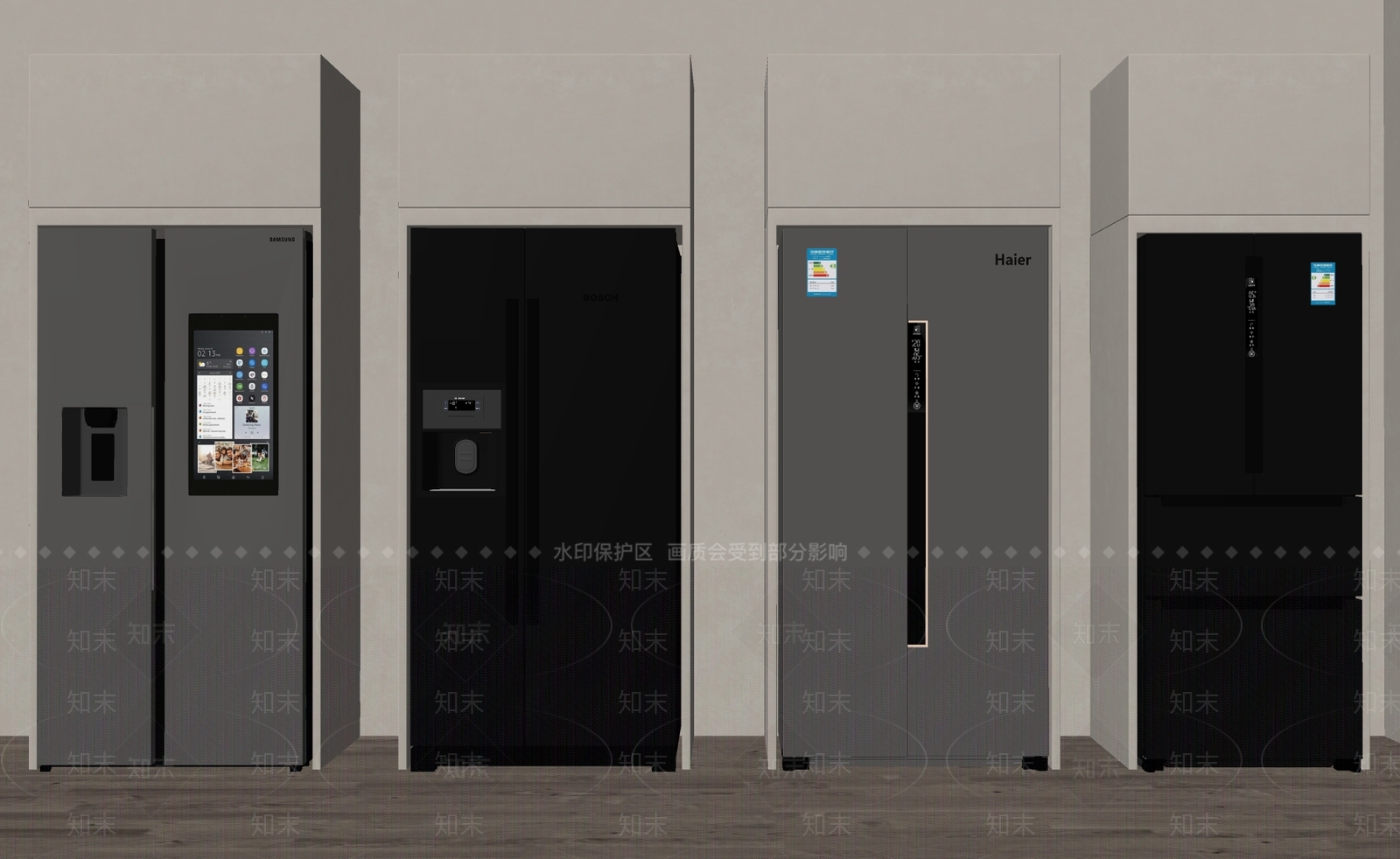 现代冰箱组合SU模型下载【ID:1114674971】