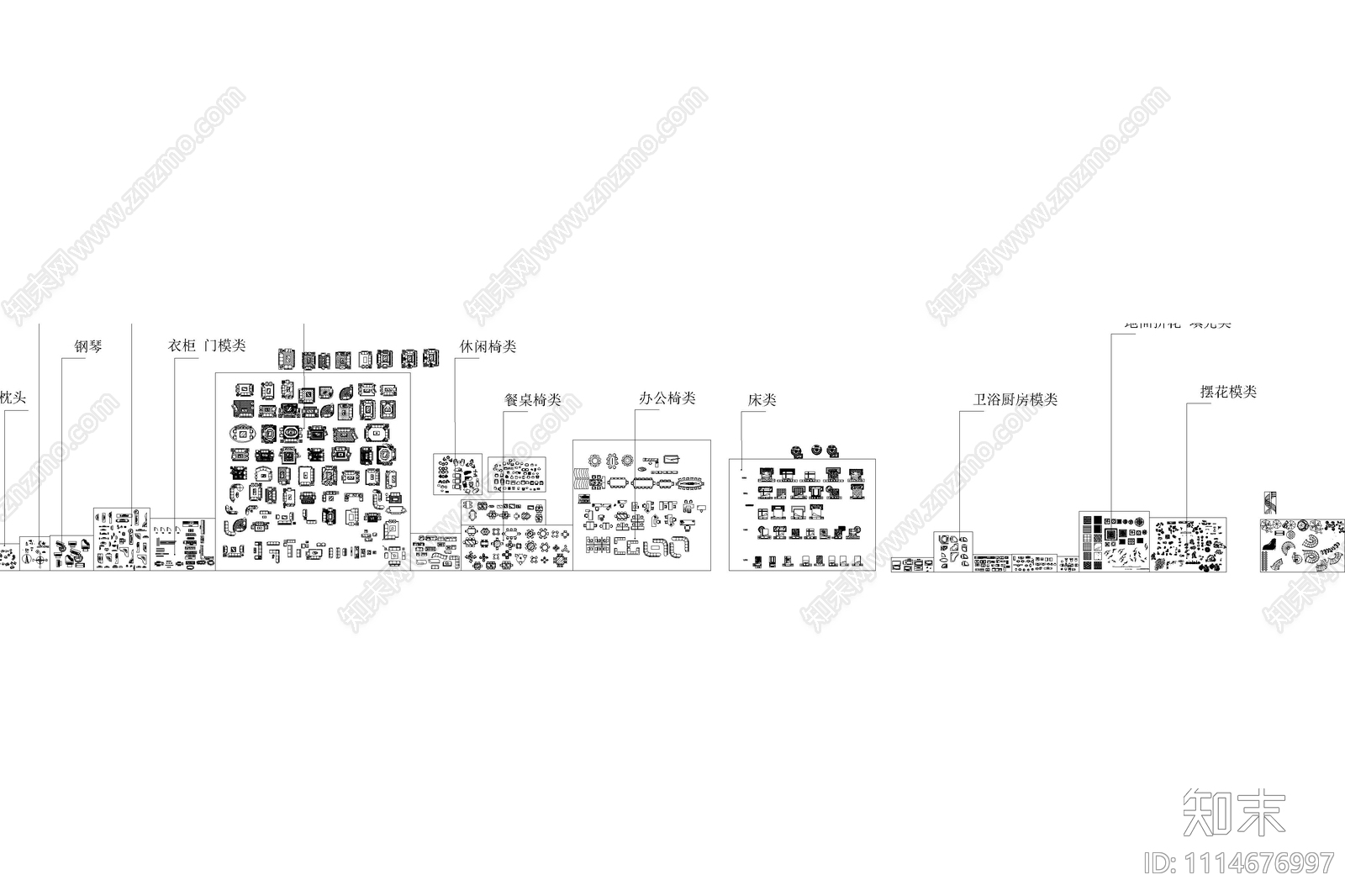 平面室内景观图库施工图下载【ID:1114676997】