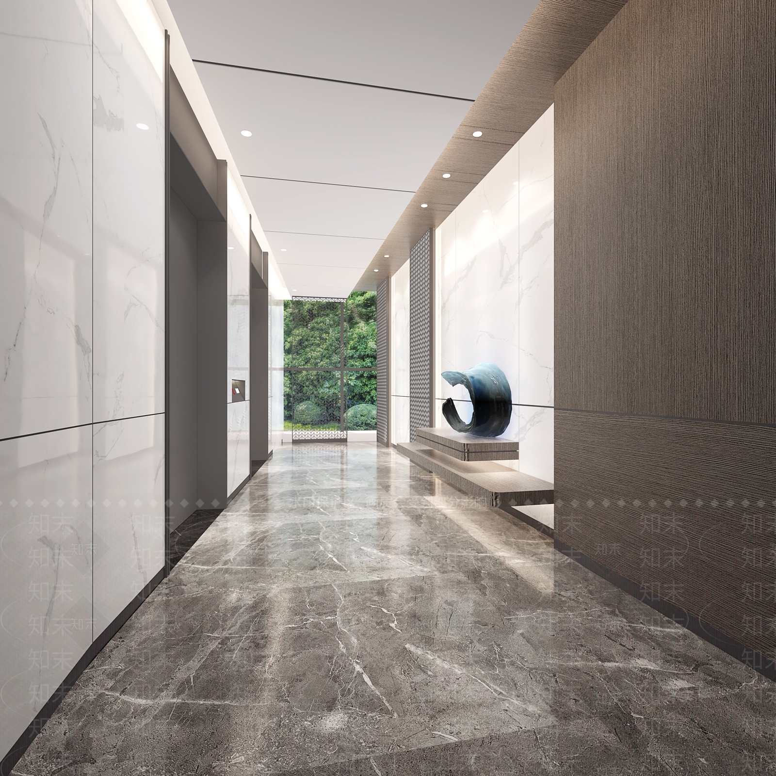 现代电梯厅3D模型下载【ID:1114678540】