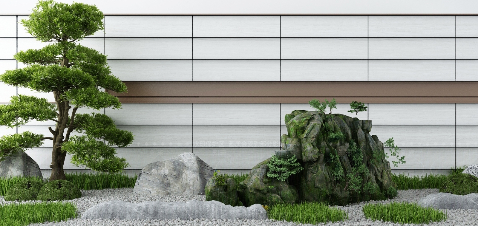 新中式庭院景观小品3D模型下载【ID:1114679242】