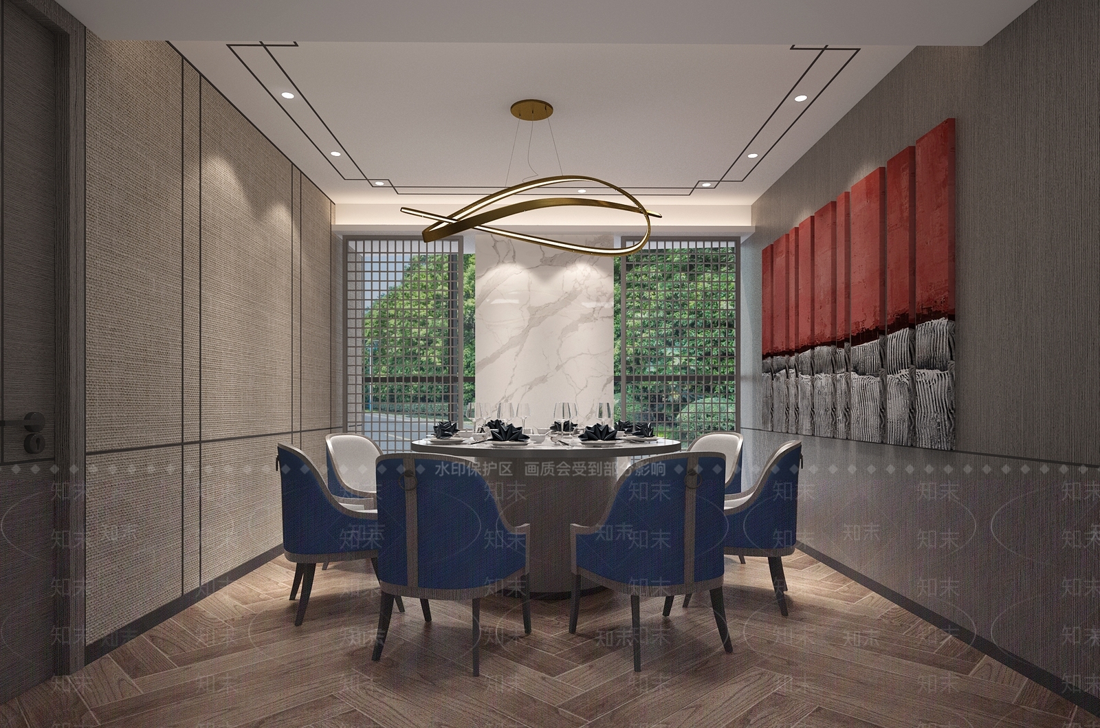 新中式包厢3D模型下载【ID:1114685037】_知末3d模型网