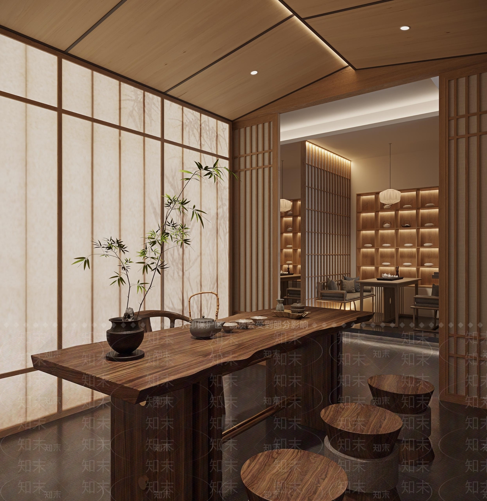 新中式茶馆3D模型下载【ID:1114689749】