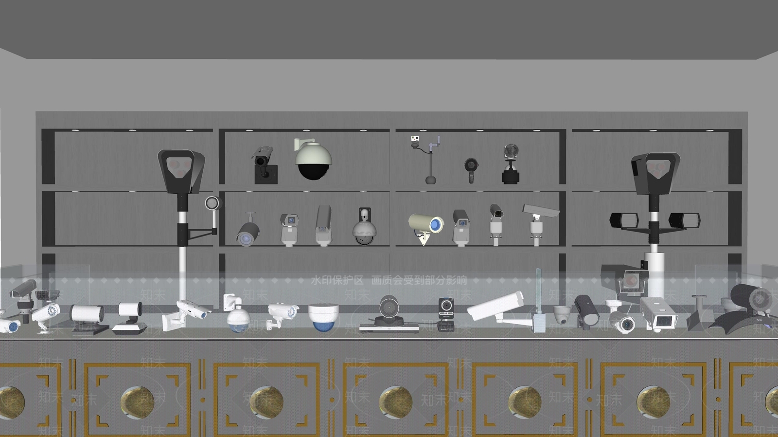 现代监控器商店SU模型下载【ID:1114686595】