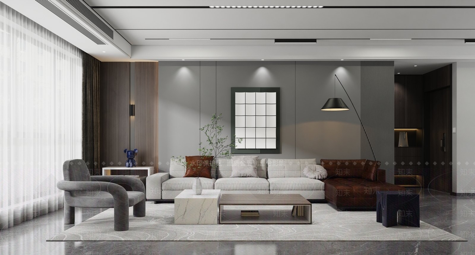 现代家居客厅SU模型下载【ID:1114693905】