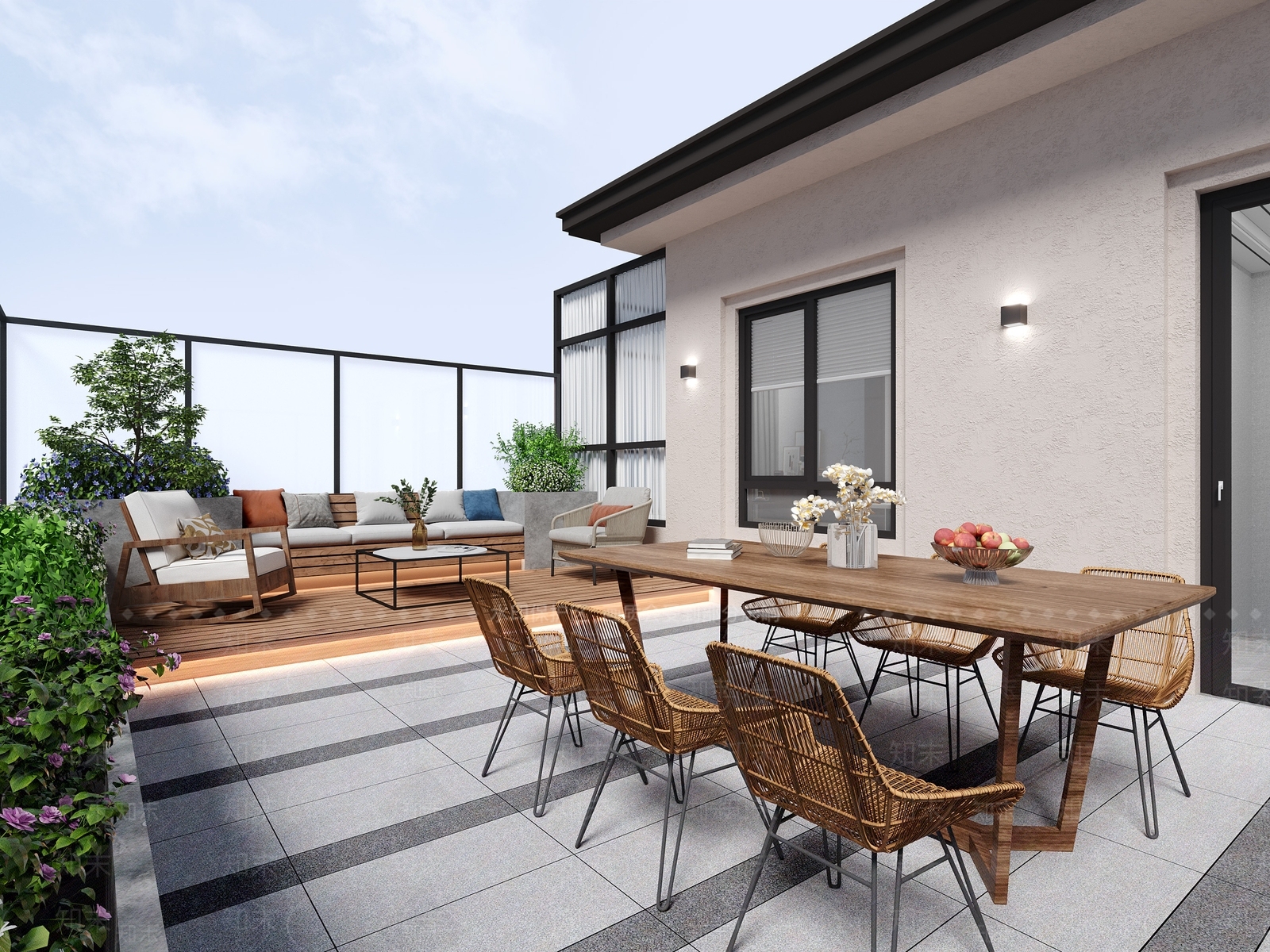 现代露台花园3D模型下载【ID:1114687738】