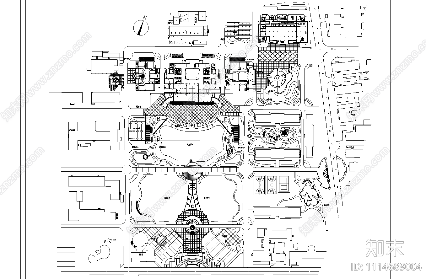 某大学校园规划设计图纸施工图下载【ID:1114689004】