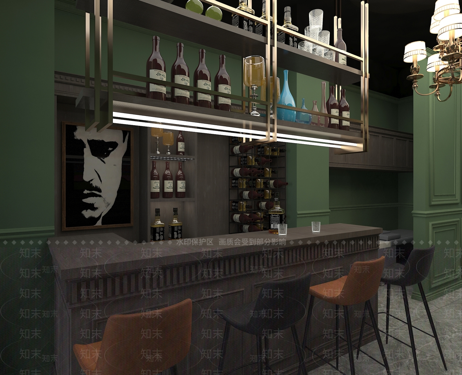 美式理发店3D模型下载【ID:1114691576】