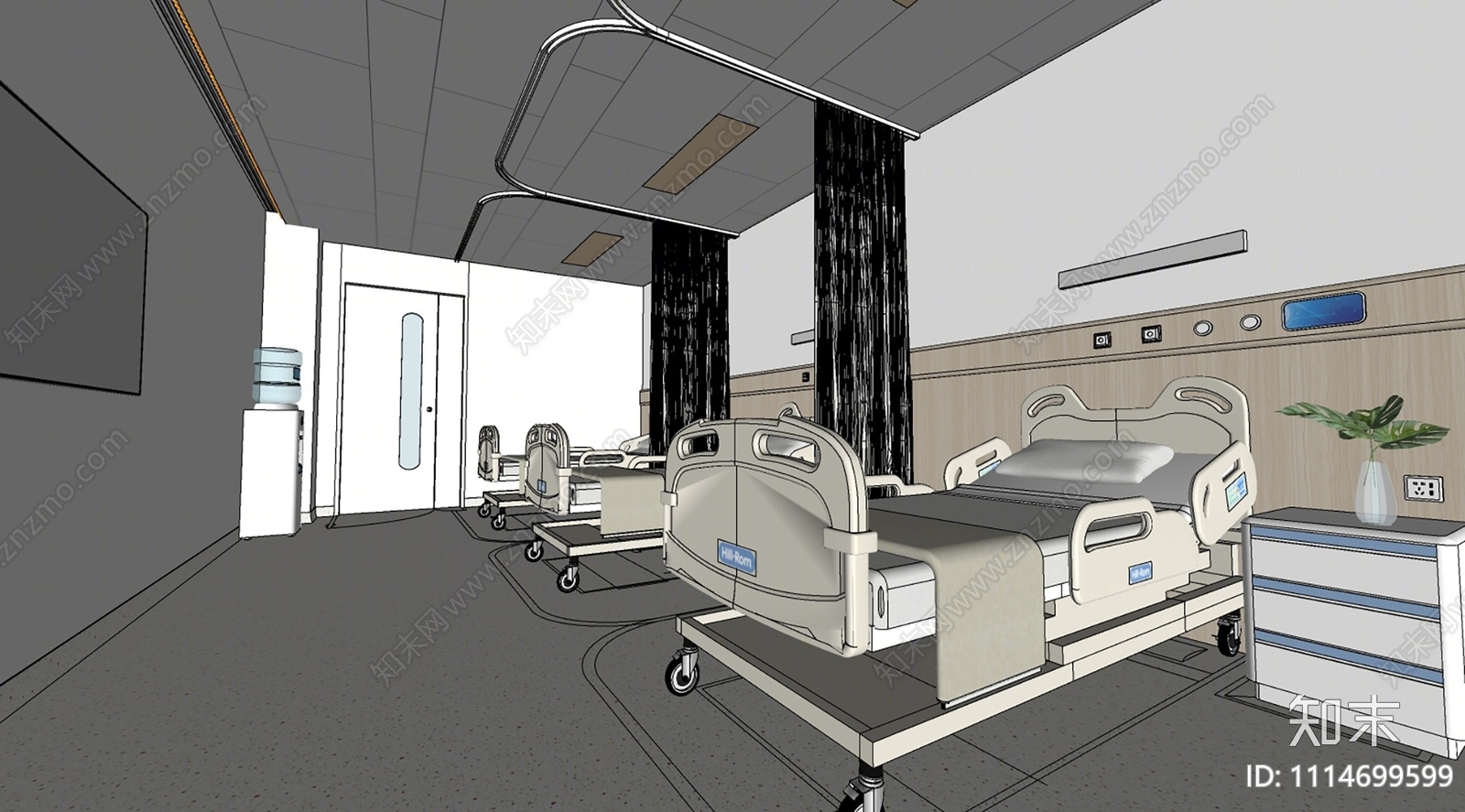 现代医院留观病房SU模型下载【ID:1114699599】