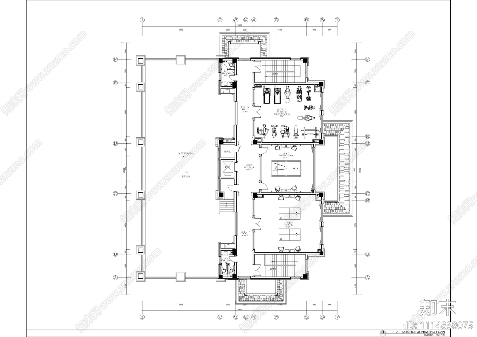 运动健身中心室内恒温游泳池cad施工图下载【ID:1114838075】
