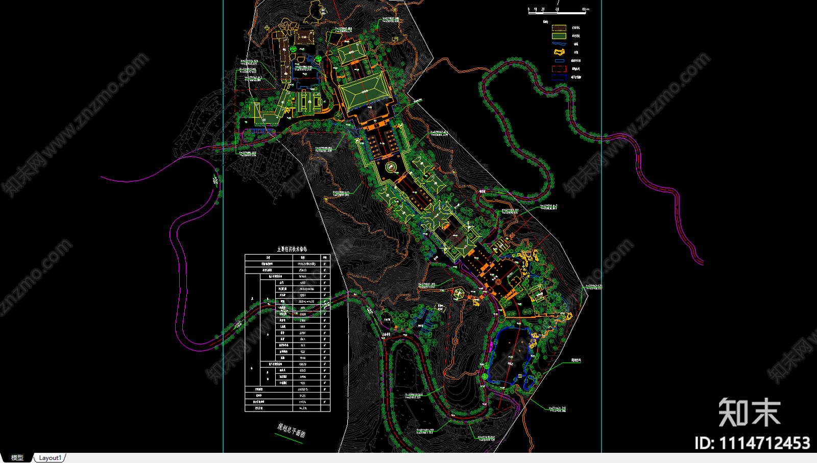 寺庙总平景观cad施工图下载【ID:1114712453】
