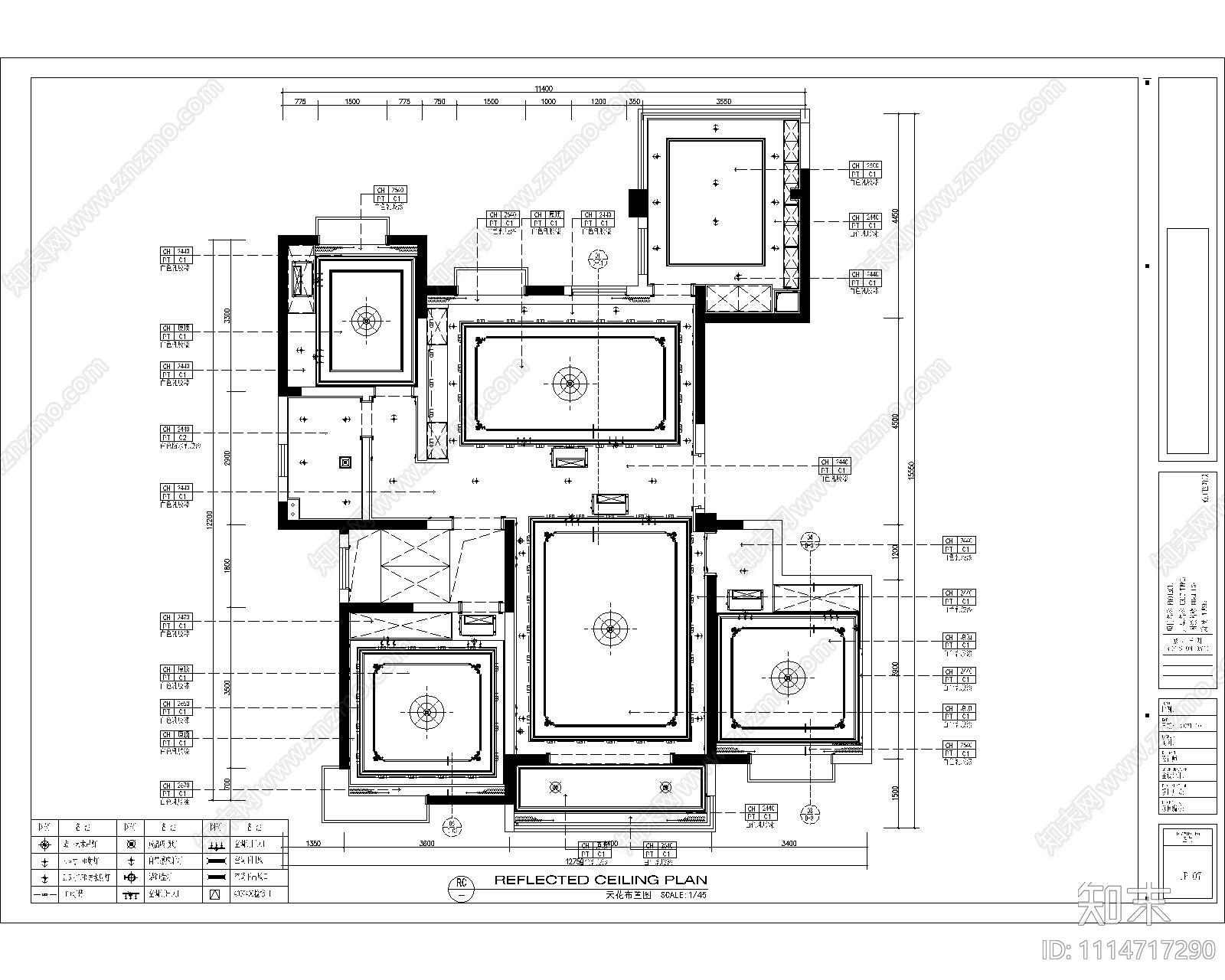 现代法式家装施工图施工图下载【ID:1114717290】