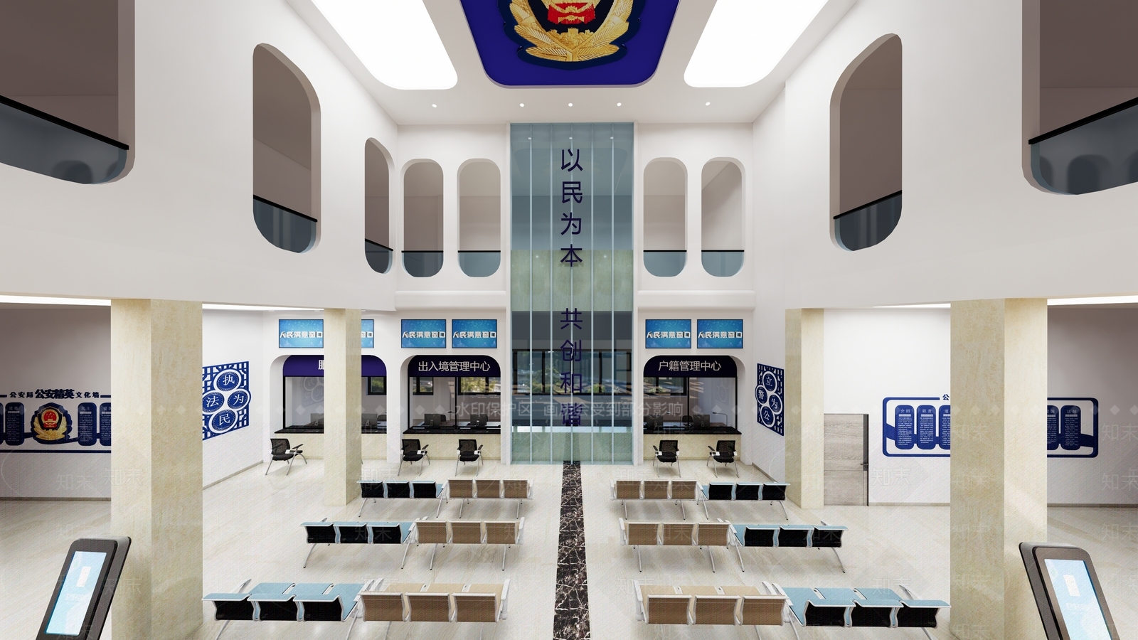 现代公安局办事大厅SU模型下载【ID:1114809134】