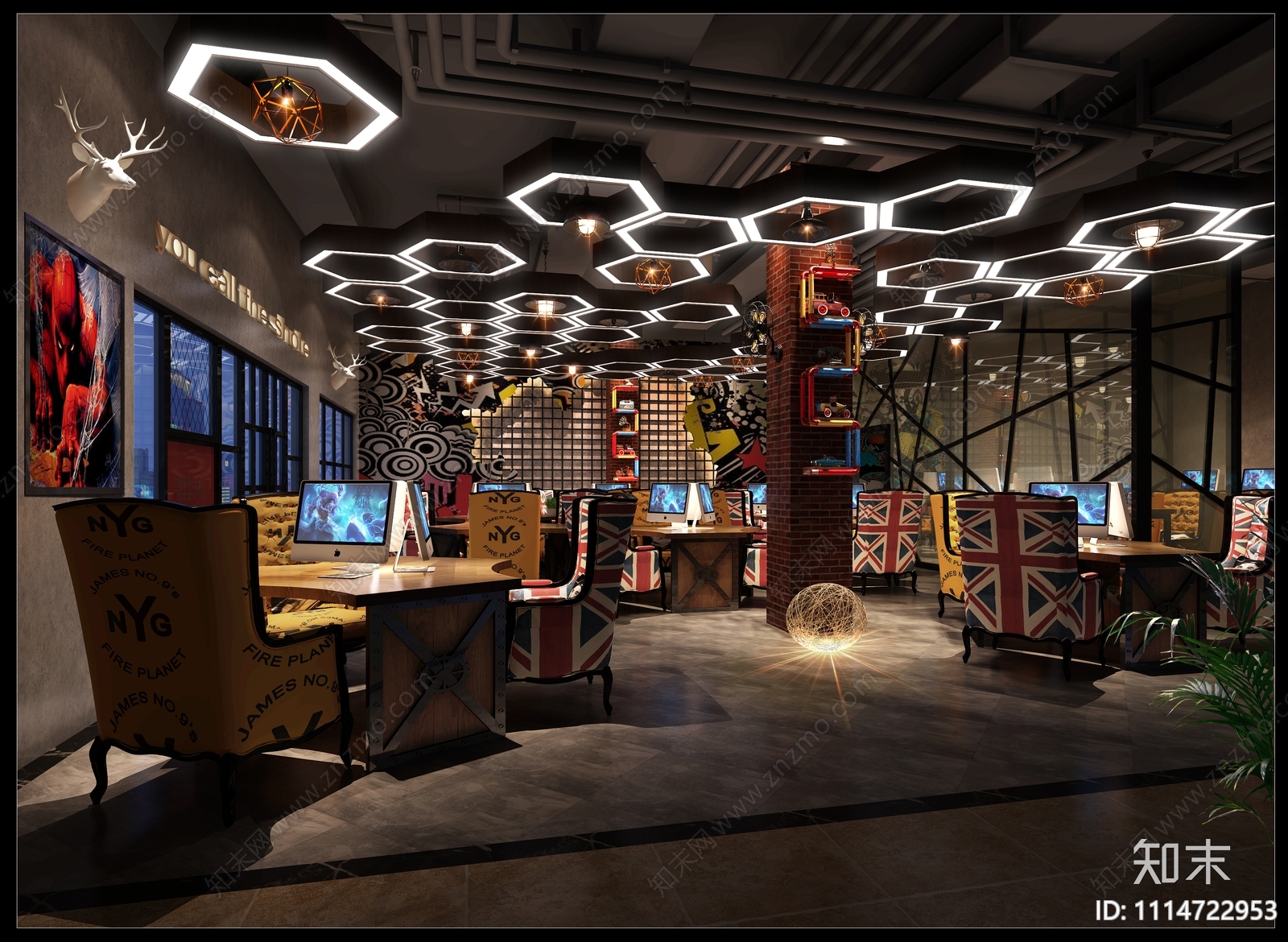 网吧施工图施工图下载【ID:1114722953】