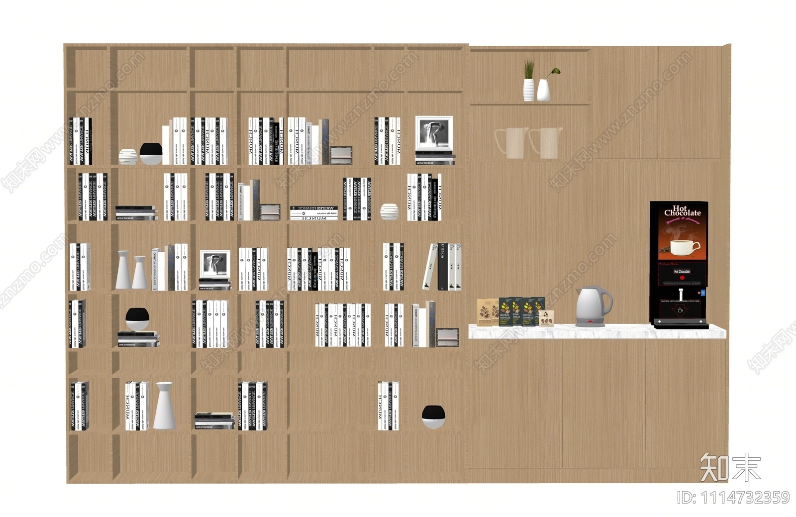 现代书柜SU模型下载【ID:1114732359】