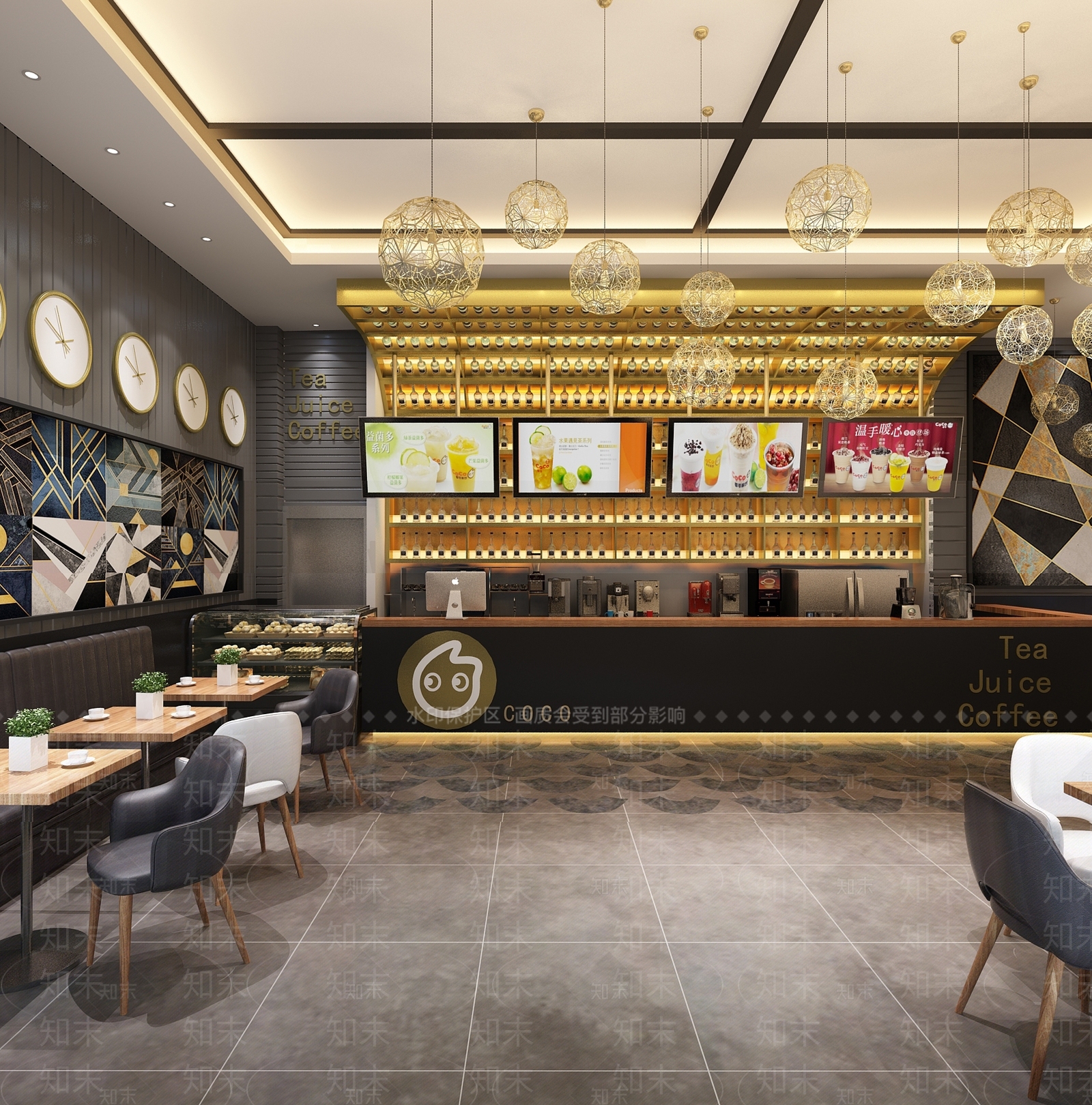 现代奶茶店3D模型下载【ID:1114746263】