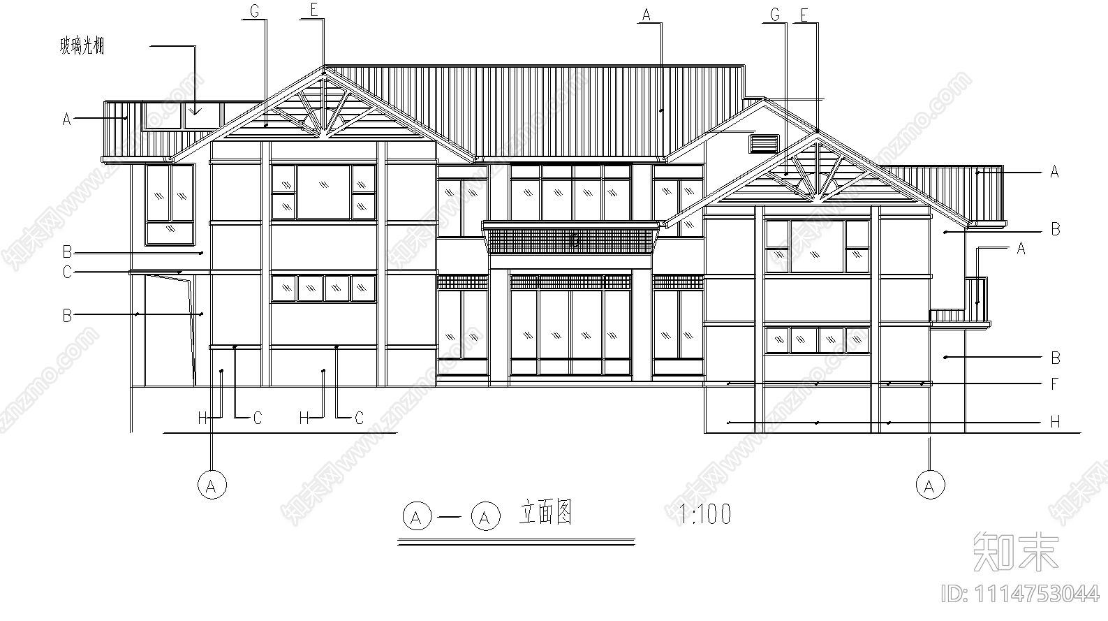 小别墅CAD图纸施工图下载【ID:1114753044】