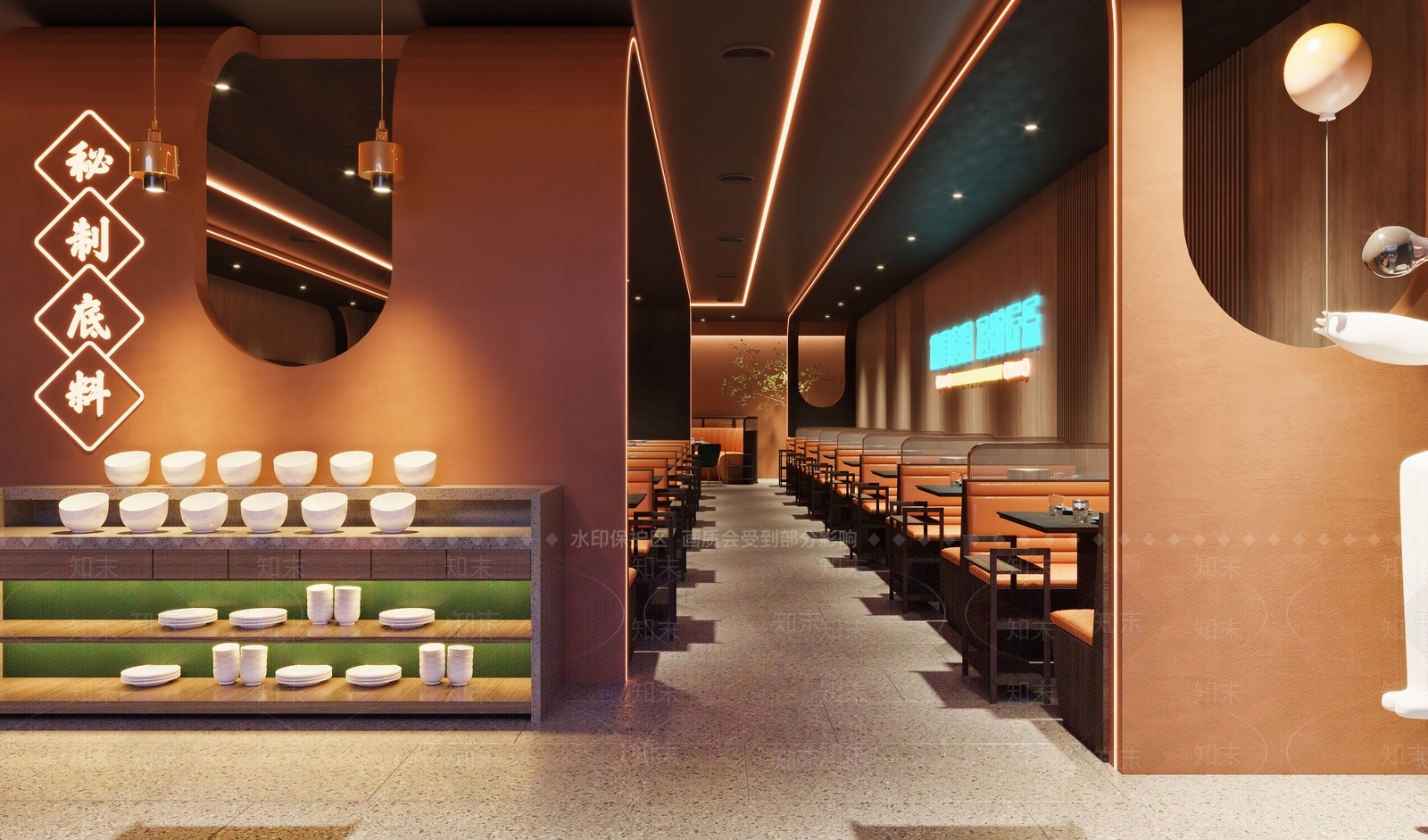 现代酒店餐厅3D模型下载【ID:1221999284】
