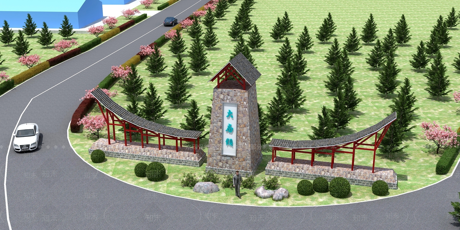 新中式村标3D模型下载【ID:1114766537】