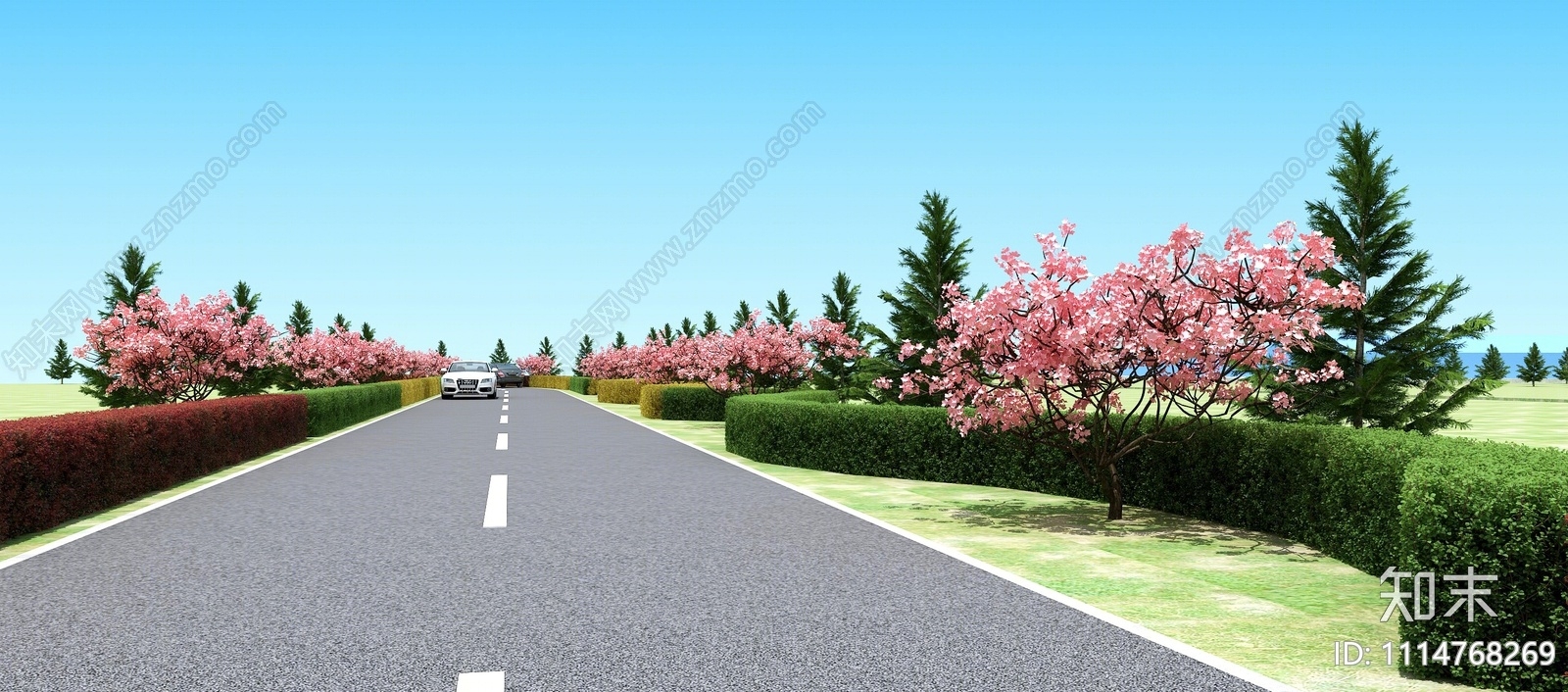 现代道路绿化3D模型下载【ID:1114768269】