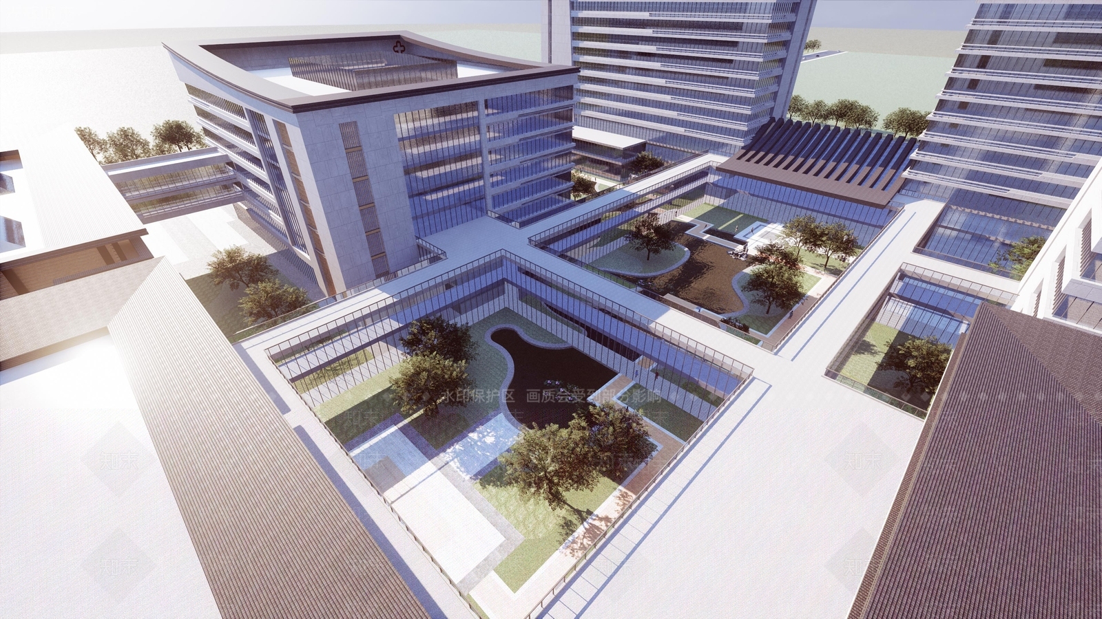 现代医疗建筑SU模型下载【ID:1114767865】