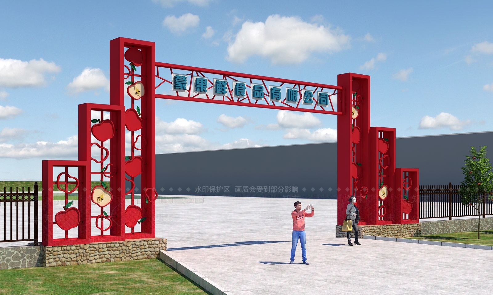 现代入口大门3D模型下载【ID:1114773247】