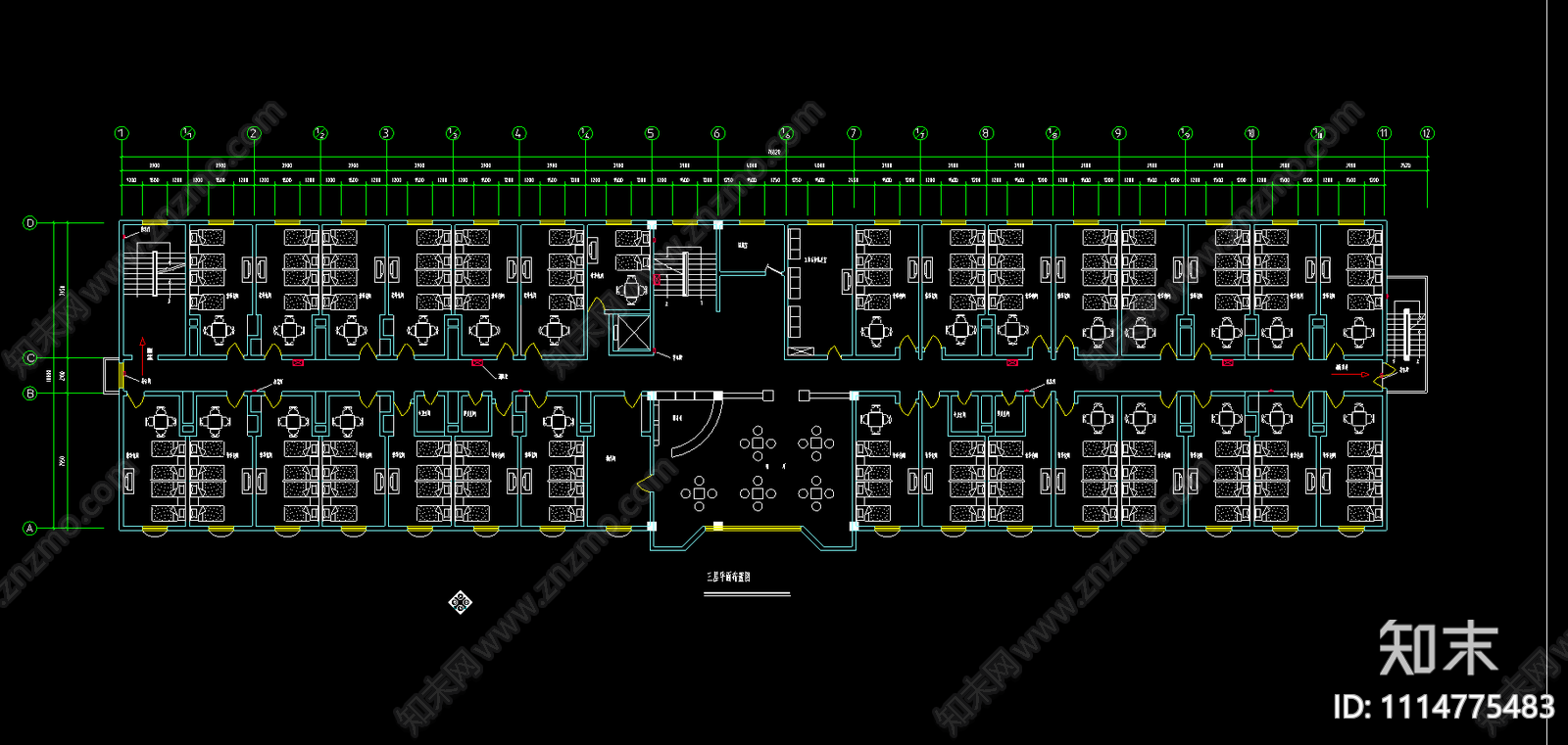 洗浴中心装修方案图施工图下载【ID:1114775483】