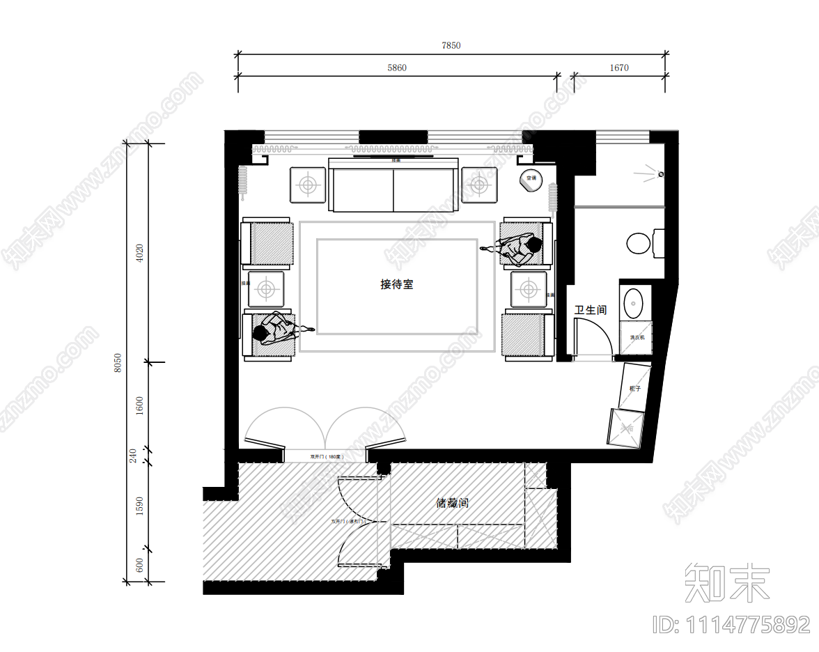 办公休闲区平面节点大样图施工图下载【ID:1114775892】