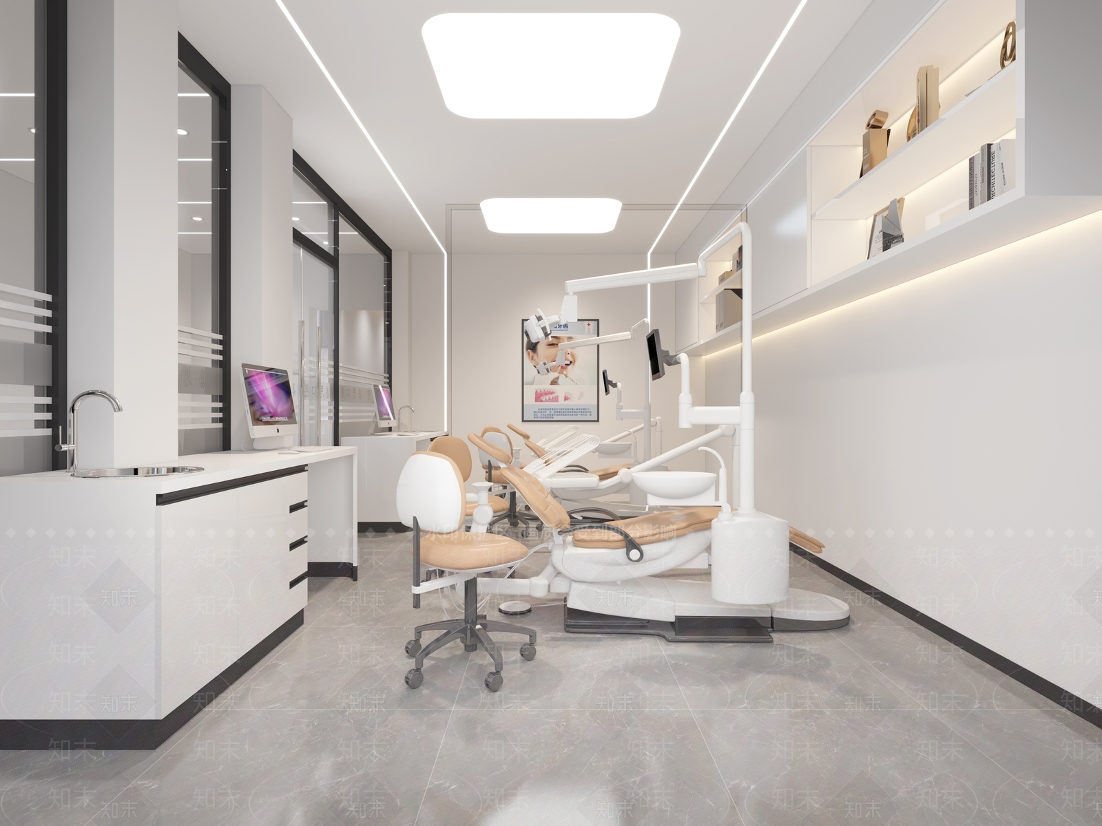 现代口腔诊所3D模型下载【ID:1114781871】
