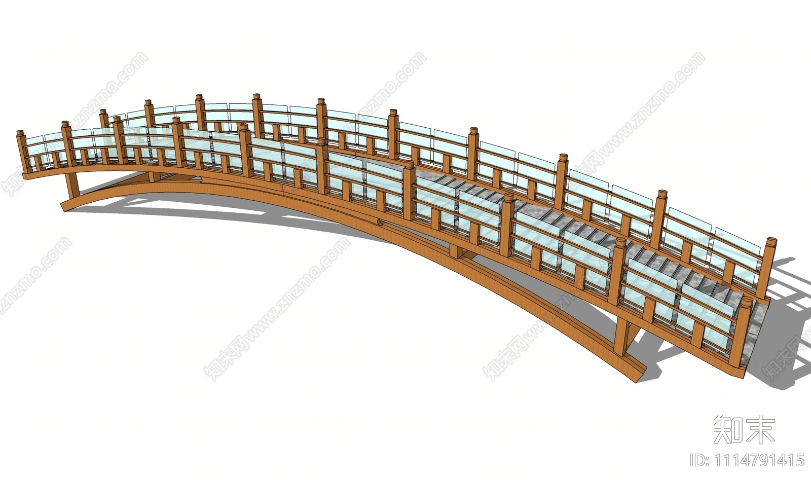 中式景观桥SU模型下载【ID:1114791415】