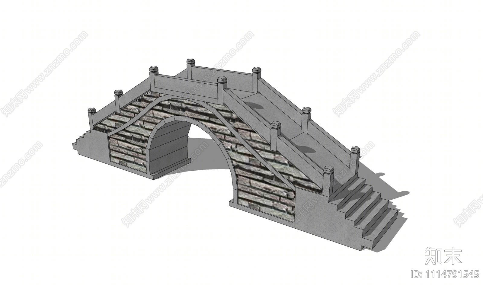 中式景观桥SU模型下载【ID:1114791545】