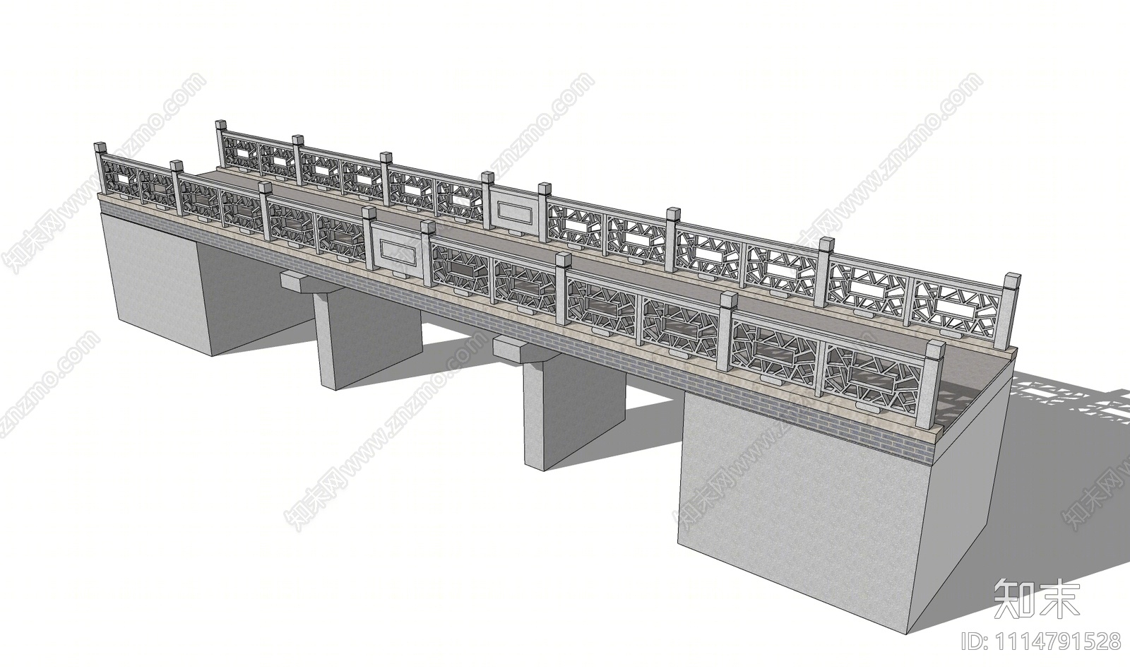 中式景观桥SU模型下载【ID:1114791528】