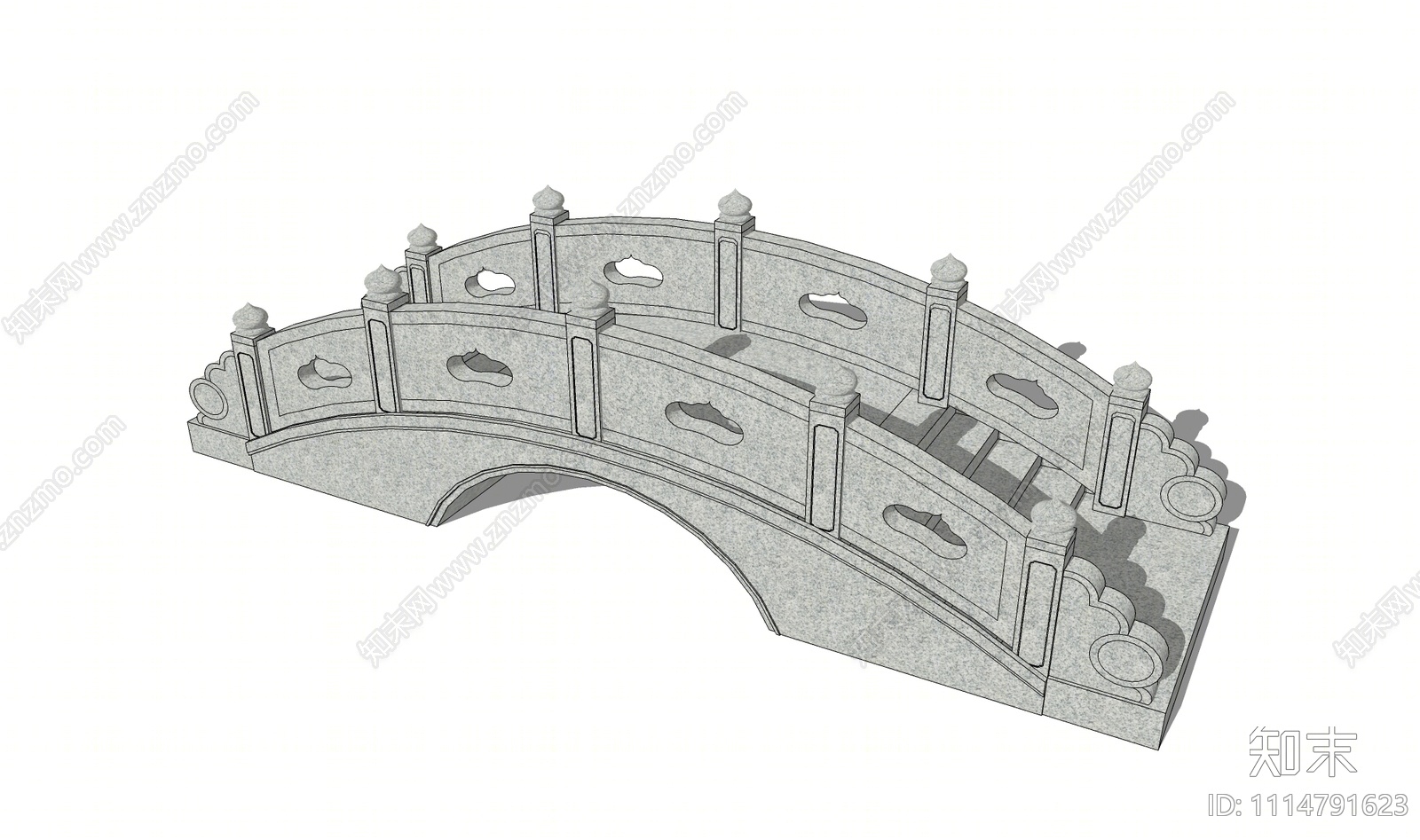 中式景观桥SU模型下载【ID:1114791623】