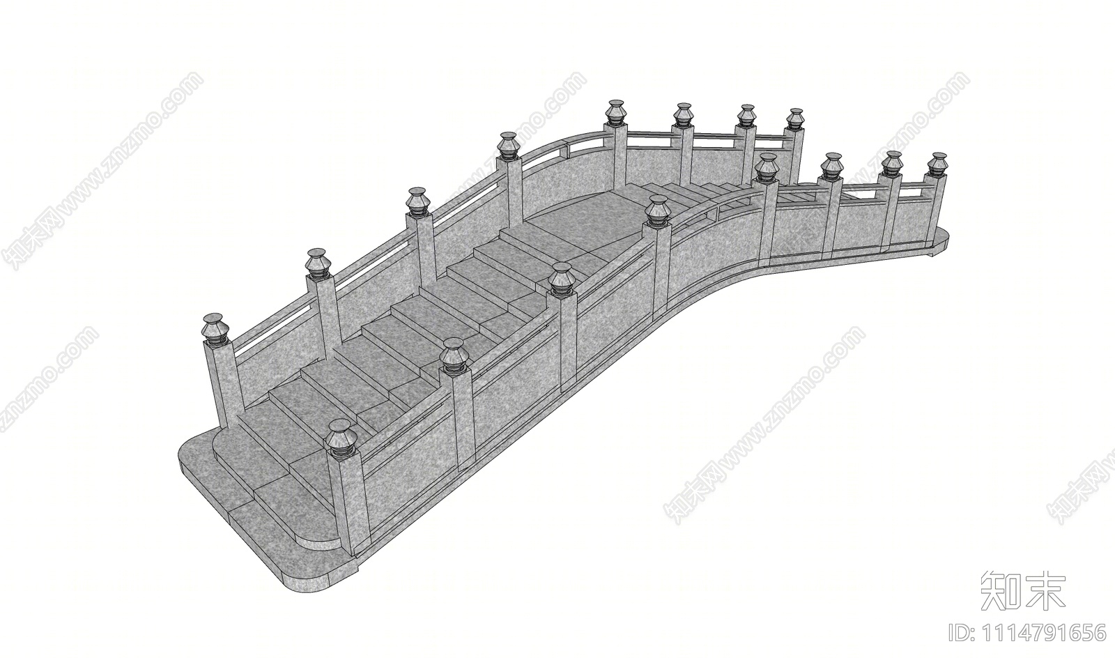 中式景观桥SU模型下载【ID:1114791656】